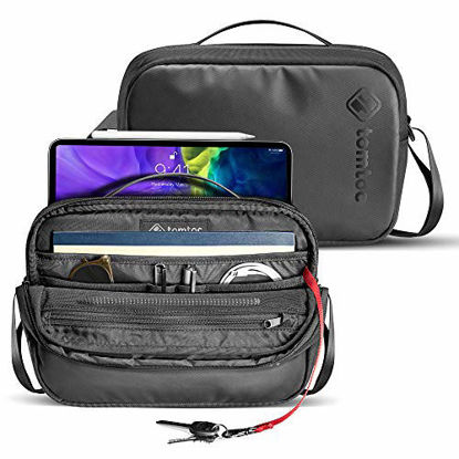 Picture of tomtoc Daily Shoulder Bag for 2020 10.9-inch iPad Air 4, 11-inch iPad Pro, Messenger Bag for 9.7-10 inch Tablet, Waterproof Crossbody Bag with Smart Organization for Accessories/Essentials Lightweight