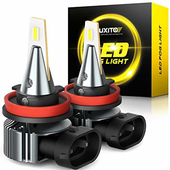 Picture of AUXITO H11(H8, H16) LED Fog Light Bulbs with CSP LED Chips 6500K White Lamps for Fog Lights or Daytime Running Lights DRL, Pack of 2