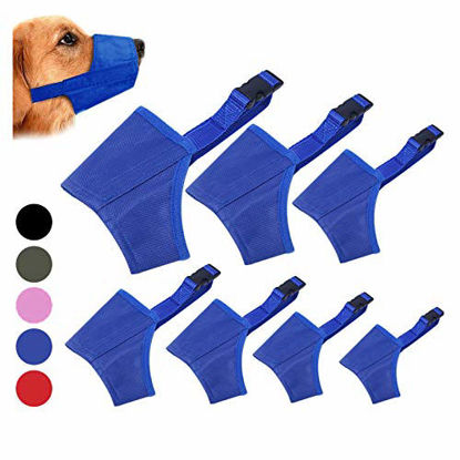 Picture of Coppthinktu Dog Muzzle Suit, 7PCS Dog Muzzles for Biting Barking Chewing, Adjustable Dog Mouth Cover for Small Medium Large Dog, Soft Comfortable Dog Muzzle for Long Snout