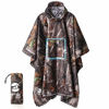 Picture of Hooded Rain Poncho Waterproof Raincoat Jacket for Men Women Adults (A-Forest Camouflage (3 in1))