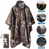 Picture of Hooded Rain Poncho Waterproof Raincoat Jacket for Men Women Adults (A-Forest Camouflage (3 in1))