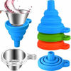 Picture of 6 Pack 3D Printer Accessories Include Collapsible Silicone Funnels and Stainless Steel Resin Filter Cups for Pouring Resin Back into Bottle