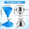 Picture of 6 Pack 3D Printer Accessories Include Collapsible Silicone Funnels and Stainless Steel Resin Filter Cups for Pouring Resin Back into Bottle