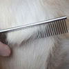 Picture of FFTONG Pet Steel Comb with Rounded Ends Stainless Steel Teeth,metal Cat Dog Comb for Removing Tangles and Knots,Poodle Grooming Deshedding Tool, 7 1/2-inch L