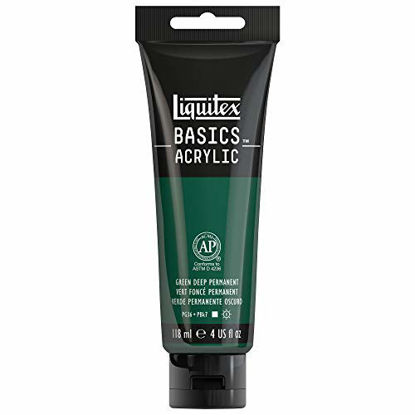 Picture of Liquitex BASICS Acrylic Paint, 4-oz tube, Permanent Green Deep