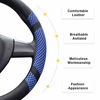 Picture of BOKIN Steering Wheel Cover Microfiber Leather and Viscose, Breathable, Anti-Slip, Odorless, Warm in Winter and Cool in Summer, Universal 15 Inches (Blue)