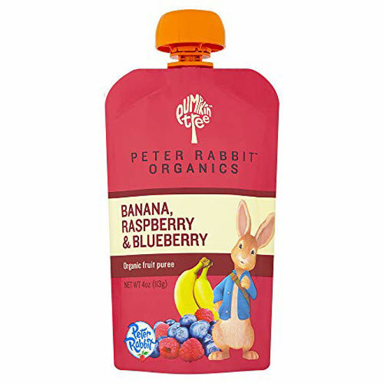 Picture of Peter Rabbit Organics Raspberry, Banana and Blueberry, 4.0-Ounce Pouches (Pack of 10)