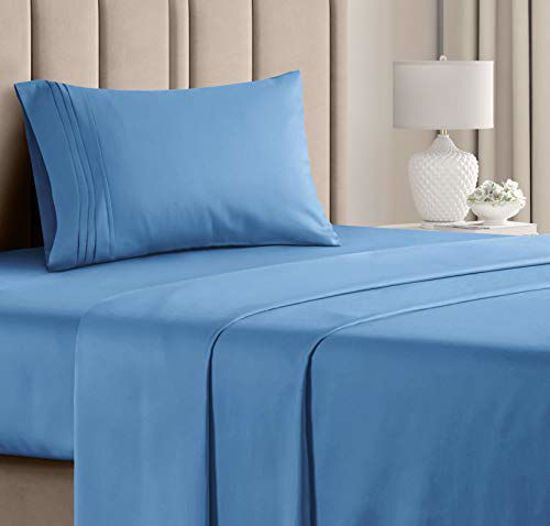 Picture of Twin XL Sheet Set - 3 Piece - College Dorm Room Bed Sheets - Hotel Luxury Bed Sheets - Extra Soft Sheets - Deep Pockets - Easy Fit - Breathable & Cooling Sheets - Bed Sheets - Twin - Twin XL Bed Sheet