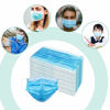 Picture of Wecolor 100 Pcs Disposable 3 Ply Earloop Face Masks, Suitable for Home, School, Office and Outdoors (Blue)