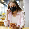 Picture of Face Mask Black, Disposable Face Masks, 3 Layer Design Protection Breathable Face Masks with Elastic earband