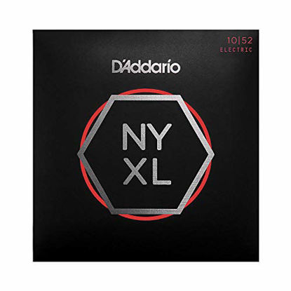 Picture of DAddario NYXL1052 Nickel Plated Electric Guitar Strings,Light Top/Heavy Bottom,10-52 - High Carbon Steel Alloy for Unprecedented Strength - Ideal Combination of Playability and Electric Tone