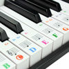 Picture of Piano Keyboard Stickers for 88/61/54/49/37 Key.Colorful Bigger Letter,Thinner Material,Transparent Removable,with Cleaning Cloth