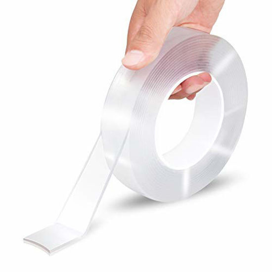 GetUSCart- EZlifego Double Sided Tape Heavy Duty(16.5FT/5M)?Multipurpose  Wall Tape Adhesive Strips Removable Mounting Tape,Washable Strong Sticky  Transparent Tape Gel Poster Carpet Tape for Paste Items,Household