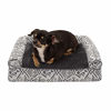 Picture of Furhaven Pet Dog Bed - Orthopedic Plush Kilim Southwest Home Decor Traditional Sofa-Style Living Room Couch Pet Bed with Removable Cover for Dogs and Cats, Boulder Gray, Small