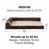 Picture of Furhaven Pet Dog Bed - Deluxe Memory Foam Two-Tone Plush and Suede L Shaped Chaise Lounge Living Room Corner Couch Pet Bed with Removable Cover for Dogs and Cats, Espresso, Medium