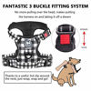 Picture of PoyPet No Pull Dog Harness, [Release on Neck] Reflective Adjustable No Choke Pet Vest with Front & Back 2 Leash Attachments, Soft Control Training Handle(Grid,S)