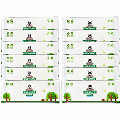 Picture of Pogi's Grooming Wipes - 240-Count Travel Pack - Hypoallergenic Pet Wipes for Dogs & Cats - Plant-Based, Fragrance-Free, Deodorizing Dog Wipes