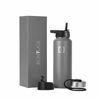 Picture of Iron Flask Sports Water Bottle - 22 Oz, 3 Lids (Straw Lid), Vacuum Insulated Stainless Steel, Hot Cold, Modern Double Walled, Simple Thermo Mug, Hydro Metal Canteen (Graphite)