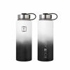 Picture of Iron Flask Sports Water Bottle - 64 Oz, 3 Lids (Straw Lid), Vacuum Insulated Stainless Steel, Hot Cold, Modern Double Walled, Simple Thermo Mug, Hydro Metal Canteen (Day & Night)