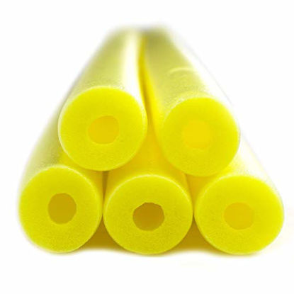 Picture of Fix Find - Pool Noodles - 5 Pack of 52 Inch Hollow Foam Pool Swim Noodles | Yellow Foam Noodles