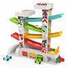 Picture of TOP BRIGHT Car Ramp Toy for 1 2 3 Year Old Boy Gifts, Toddler Race Track Toy with 4 Wooden Cars and 3 Car Garage