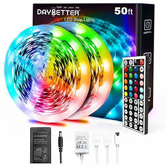 Picture of Daybetter 5050 RGB Infrared Remote Control Color Changing 50ft Led Strip Lights