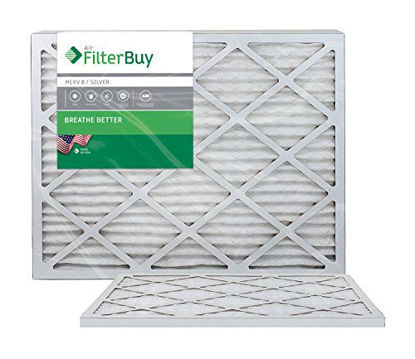 Picture of FilterBuy 20x23x1 MERV 8 Pleated AC Furnace Air Filter, (Pack of 2 Filters), 20x23x1 - Silver