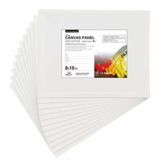 PHOENIX White Stretched Canvas 8x10 inch / 10 Pack 100% Cotton Painting  Canvas for Adults & Kids