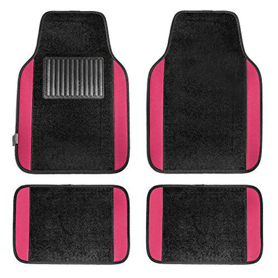 Picture of FH Group - FH-F11300 F14407PINK Premium Full Set Carpet Floor Mat (Sedan and SUV with Driver Heel Pad Pink)