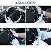Picture of SEG Direct Black and White Microfiber Leather Auto Car Steering Wheel Cover Universal 15 inch