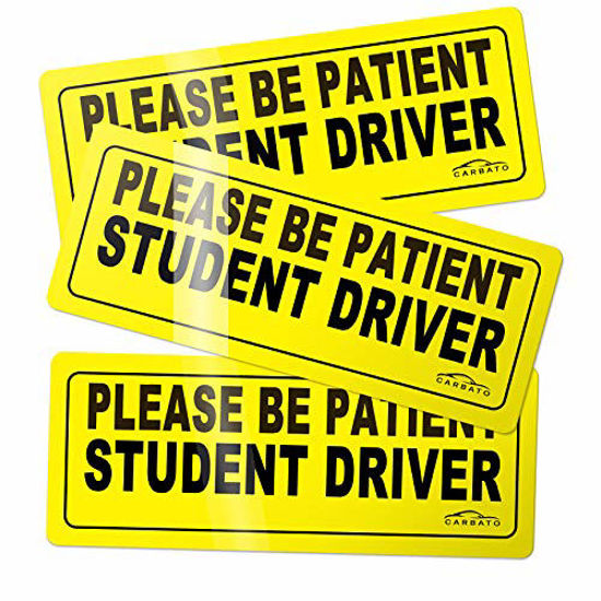 Picture of CARBATO Student Driver Magnet Safety Sign Vehicle Bumper Magnet - Car Vehicle Reflective Sign Sticker Bumper for New Drivers - Set of 3