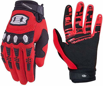 Picture of Seibertron Dirtpaw Unisex BMX MX ATV MTB Racing Mountain Bike Bicycle Cycling Off-Road/Dirt Bike Gloves Road Racing Motorcycle Motocross Sports Gloves Touch Recognition Full Finger Glove Red M
