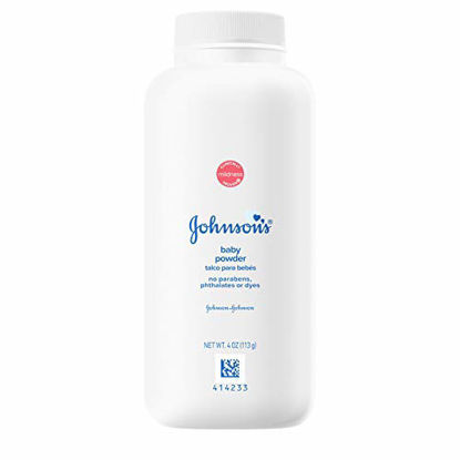 Picture of Johnson's Baby Powder for Delicate Skin, Hypoallergenic and Free of Parabens, Phthalates, and Dyes for Baby Skin Care, 4 oz