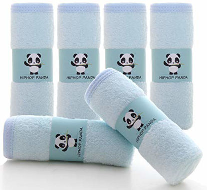 Picture of Baby Washcloths- Hypoallergenic 2 Layer Ultra Soft Absorbent Towel - Newborn Bath Face Towel - Natural Reusable Baby Wipes for Delicate Skin - Baby Registry as Shower (Blue, 6 Pack)