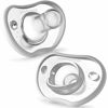 Picture of Nanobebe Baby Pacifiers 0-3 Month - Orthodontic, Curves Comfortably with Face Contour, Award Winning for Breastfeeding Babies, 100% Silicone - BPA Free. Perfect Baby Registry Gift 2pk,White