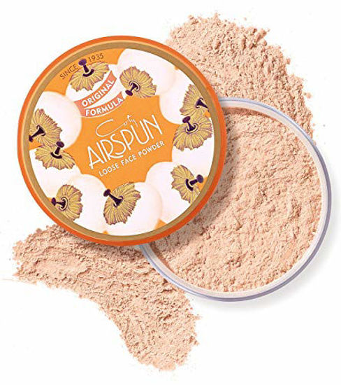 Picture of Coty Airspun Loose Face Powder 2.3 Oz Honey Beige Light Peach Tone Loose Face Powder, for Setting or Foundation, Lightweight, Long Lasting, Pack of 1