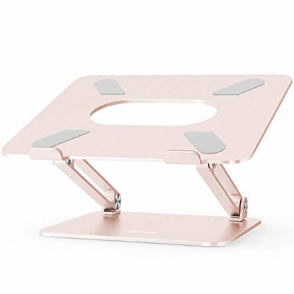 Picture of Laptop Stand, Boyata Laptop Holder, Multi-Angle Stand with Heat-Vent to Elevate Laptop, Adjustable Notebook Stand for Laptop up to 17 inches, Compatible for MacBook, HP Laptop, etc-Champagne Gold