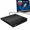 Picture of External DVD Drive, USB 3.0 Portable CD/DVD+/-RW Drive/DVD Player for Laptop CD ROM Burner Compatible with Laptop Desktop PC Windows Linux OS Apple Mac Black