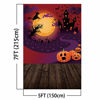 Picture of Haboke 5x7ft Durable/Soft Fabric Halloween Decorations Decor Backdrop for Photography Pumpkin Castle Witch and Bat Horrible Party for Kids Photo Background Photo Studio Booth Props