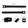 Picture of Attmu 50 PCS Reusable Fastening Cable Ties, Microfiber Cloth 6-Inch Hook and Loop Cord Ties, Black