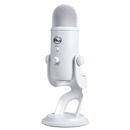 Blue Yeti USB Mic for Recording & Streaming on PC and Mac, 3 Condenser Capsules, 4 Pickup Patterns, Headphone Output and Volume Control, Mic Gain