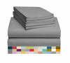 Picture of LuxClub 6 PC Sheet Set Bamboo Sheets Deep Pockets 18" Eco Friendly Wrinkle Free Sheets Machine Washable Hotel Bedding Silky Soft - Light Grey Queen