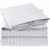 Picture of Mellanni Striped Bed Sheet Set - Brushed Microfiber 1800 Bedding - Wrinkle, Fade, Stain Resistant - 3 Piece (Twin, Striped - White)