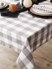 Picture of DII Buffalo Check Collection Classic Tabletop, Tablecloth, 52x52, Gray & White