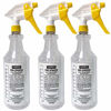 Picture of Harris Professional Spray Bottle 32oz (3-Pack), All-Purpose with Clear Finish, Pressurized Sprayer, Adjustable Nozzle and Measurements