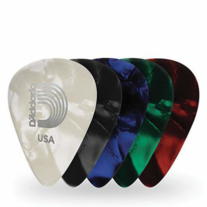 Picture of D'Addario Assorted Pearl Celluloid Guitar Picks, 100 pack, Medium