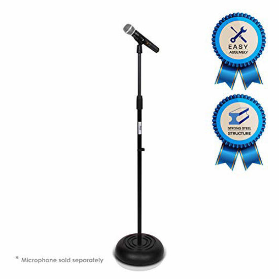 Picture of Microphone Stand - Universal Mic Mount with Heavy Compact Base, Height Adjustable (2.8 - 5 ft.)- PMKS5