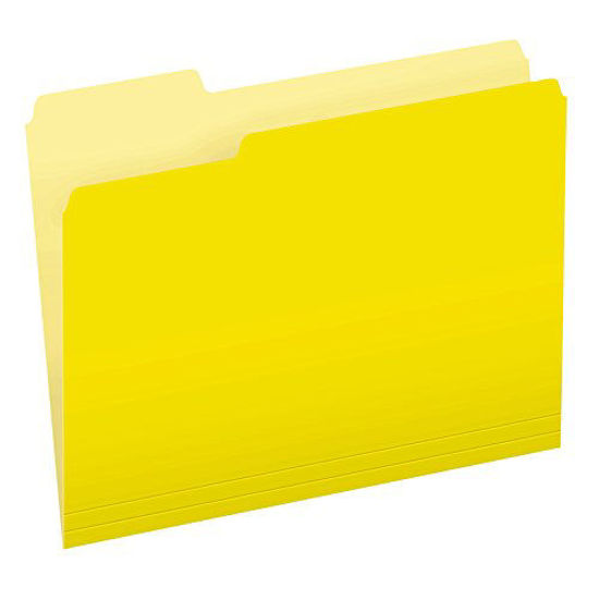 Picture of Pendaflex Two-Tone Color File Folders, Letter Size, Yellow, 1/3 Cut, 100 per box (152 1/3 YEL)