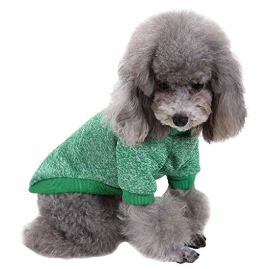 Picture of Fashion Focus On Pet Dog Clothes Knitwear Dog Sweater Soft Thickening Warm Pup Dogs Shirt Winter Puppy Sweater for Dogs (Green, XS)