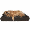 Picture of Furhaven Pet Dog Bed - Orthopedic Ultra Plush Faux Fur Ergonomic Luxe Lounger Cradle Mattress Contour Pet Bed with Removable Cover for Dogs and Cats, Chocolate, Jumbo Plus